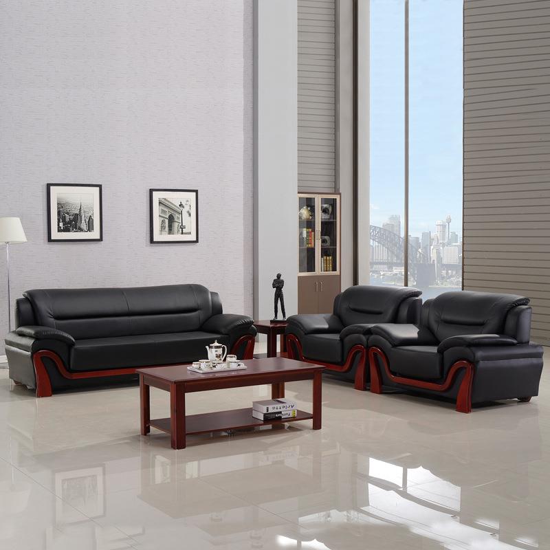 板老中式商务高端轻奢办m架沙发公室沙会发茶几组室合接待客贵宾