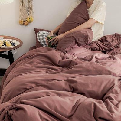 被套单件双纯色裸睡全棉针织天竺被罩棉单人1男CZZ.5x2.0米人简约