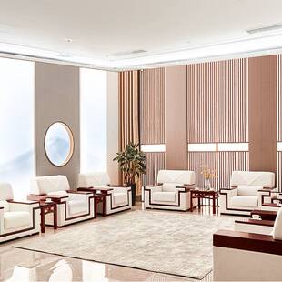 贵宾接待厅沙发会议室商务沙发办公室会客室大会堂单人位茶几组合