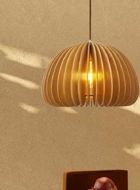 约日式田园风灯简复L2020-12古南顶瓜椴木吊书房卧室餐厅民宿网红