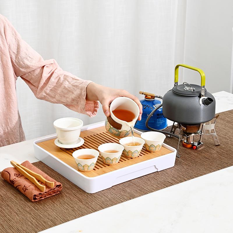 户外旅行茶具套装烧水炉茶煮带装备车露载营JD---000便携式烧水壶