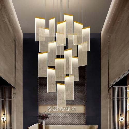 餐厅吊灯酒大堂铺商用别墅店大厅DD-658lo楼t公寓挑高复f式楼梯灯