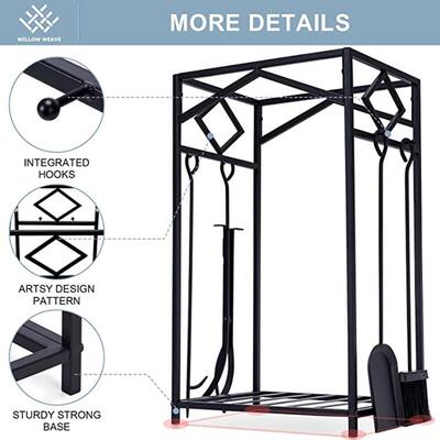 跨境铁艺纳柴火架木柴架壁炉用欧美木材架收Firewood架套装柴具火