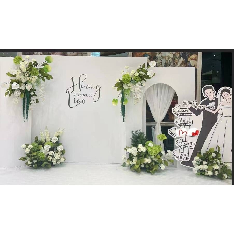 婚庆仿真花店铺学校4S店活动装饰布置求婚派对橱窗网红花墙背景花
