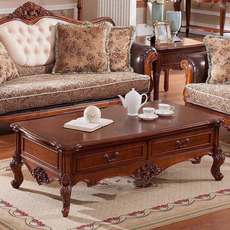 美式乡村实木茶几复古储物柜客厅小茶几小桌子现代简约小户型家具