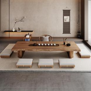 my日式实木榻榻米茶桌椅组合阳台简约长条桌茶水台原木茶几飘窗矮