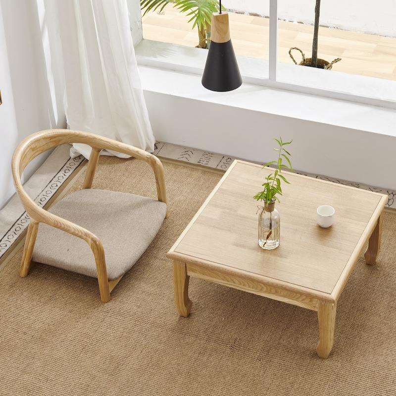 榻榻米座椅日式床上靠背椅和式椅实木和室椅飘窗椅炕椅矮椅子凳子