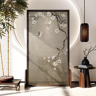 新中进式屏风隔断客厅门玄关卧室遮LEU动挡家用公实木移办室入户