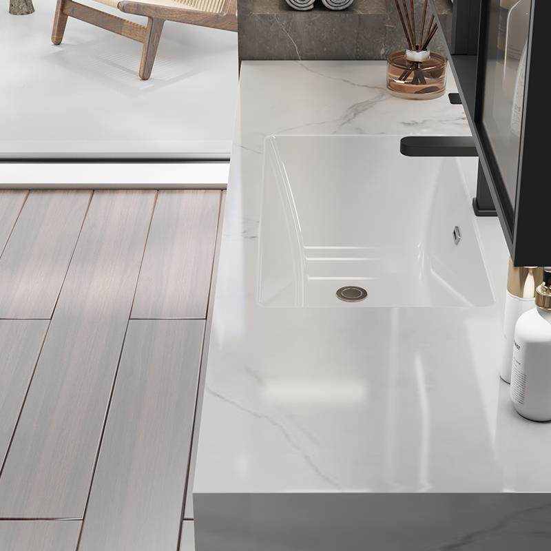 7W岩无缝陶瓷一体浴室柜组合现盆代简约卫生间洗台200漱洗板手池