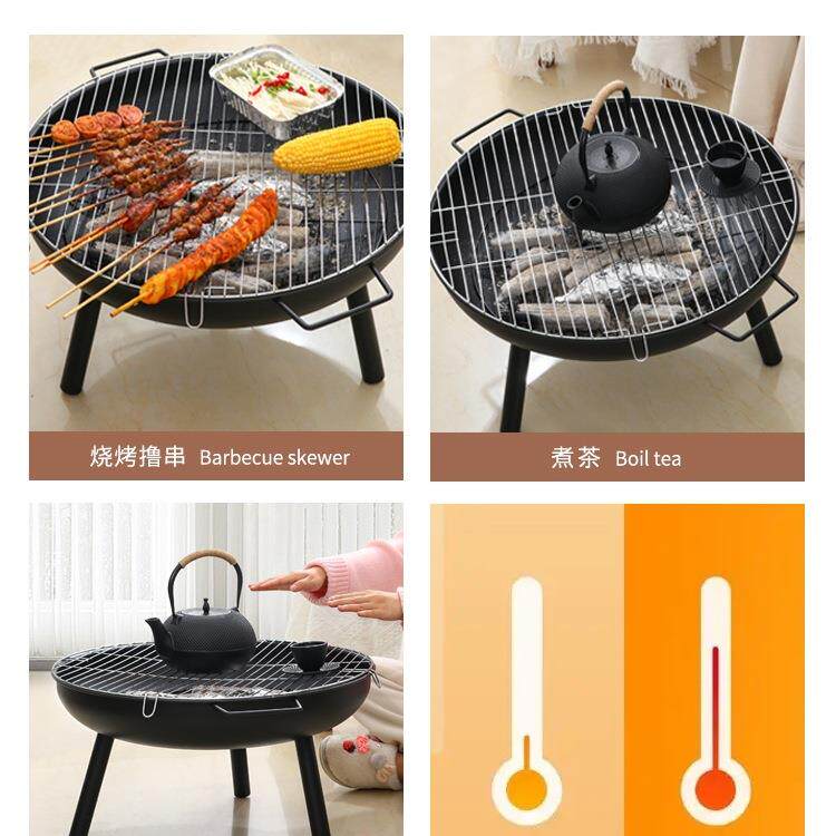 天围炉煮茶烤火炉套装家用室院内F969TMT8器具全套木冬炭盆庭户火