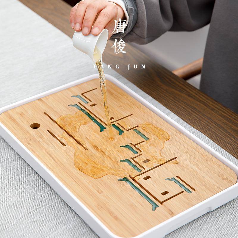 唐俊日式茶盘泡小清新阳台小水资蓄干台现代gucheng0约竹制简小茶