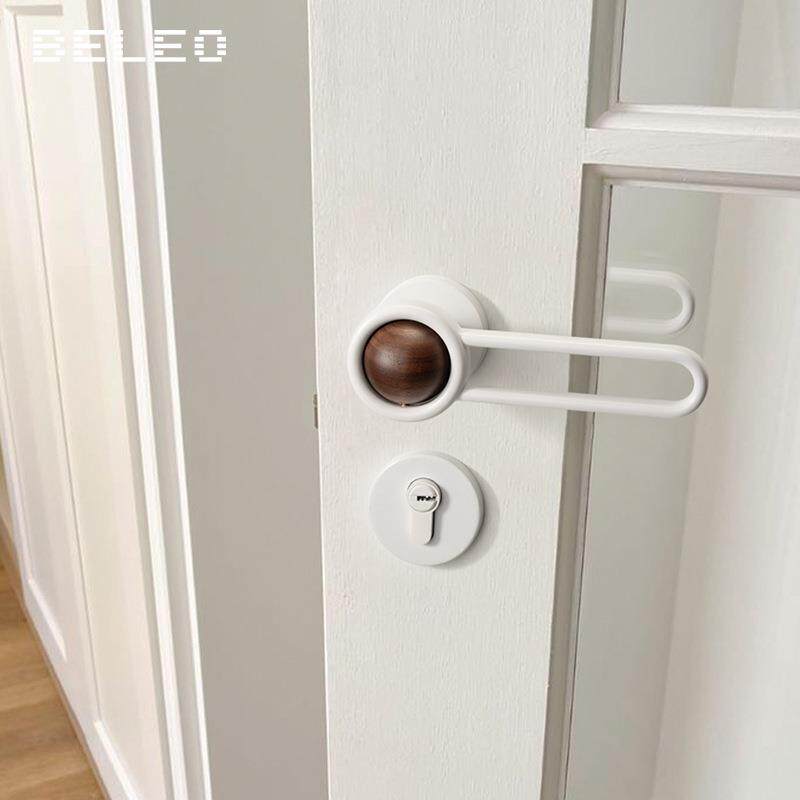 胡桃木门锁F12-6040室通室内磁吸静音房门锁家用复卧古分用体锁木
