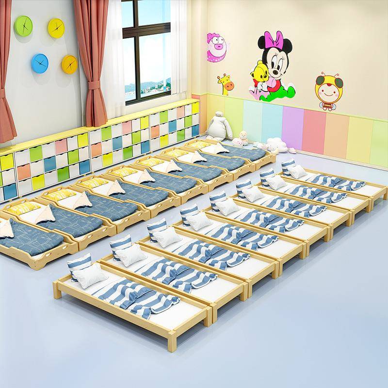 托实管睡午睡床午儿童床幼儿园午休幼ZT-097床叠叠小学生木床儿园
