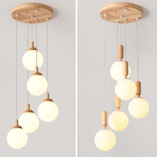 现代简约个性 厅网豆红魔客吧台书620房6餐厅走廊实木餐吊灯D203