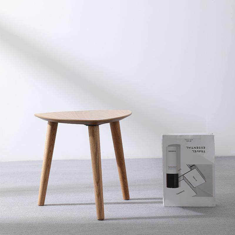 简现代茶几实木原木约295日式小厅户型简约沙发边边小圆桌客橡木