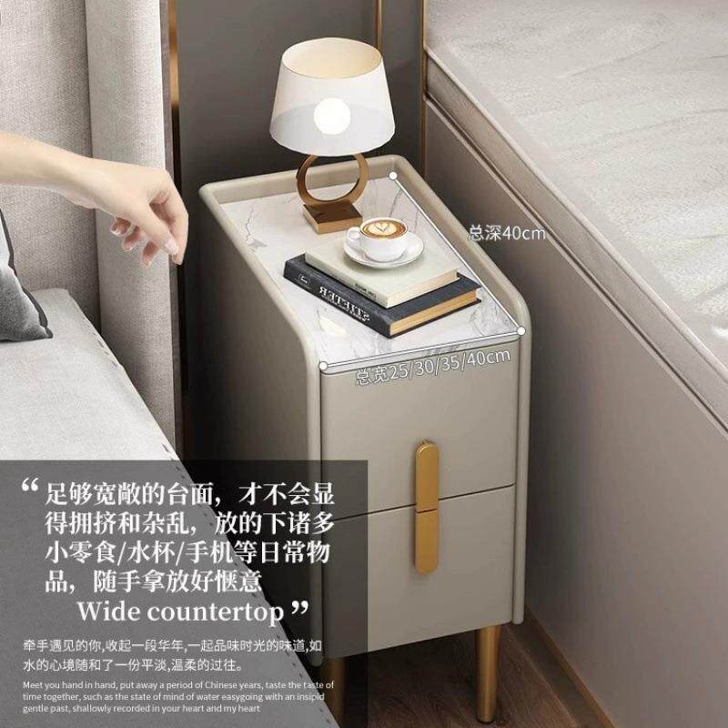 床柜简约现代家用头小卧室型边全实木智能轻奢小PYR户型极窄迷你