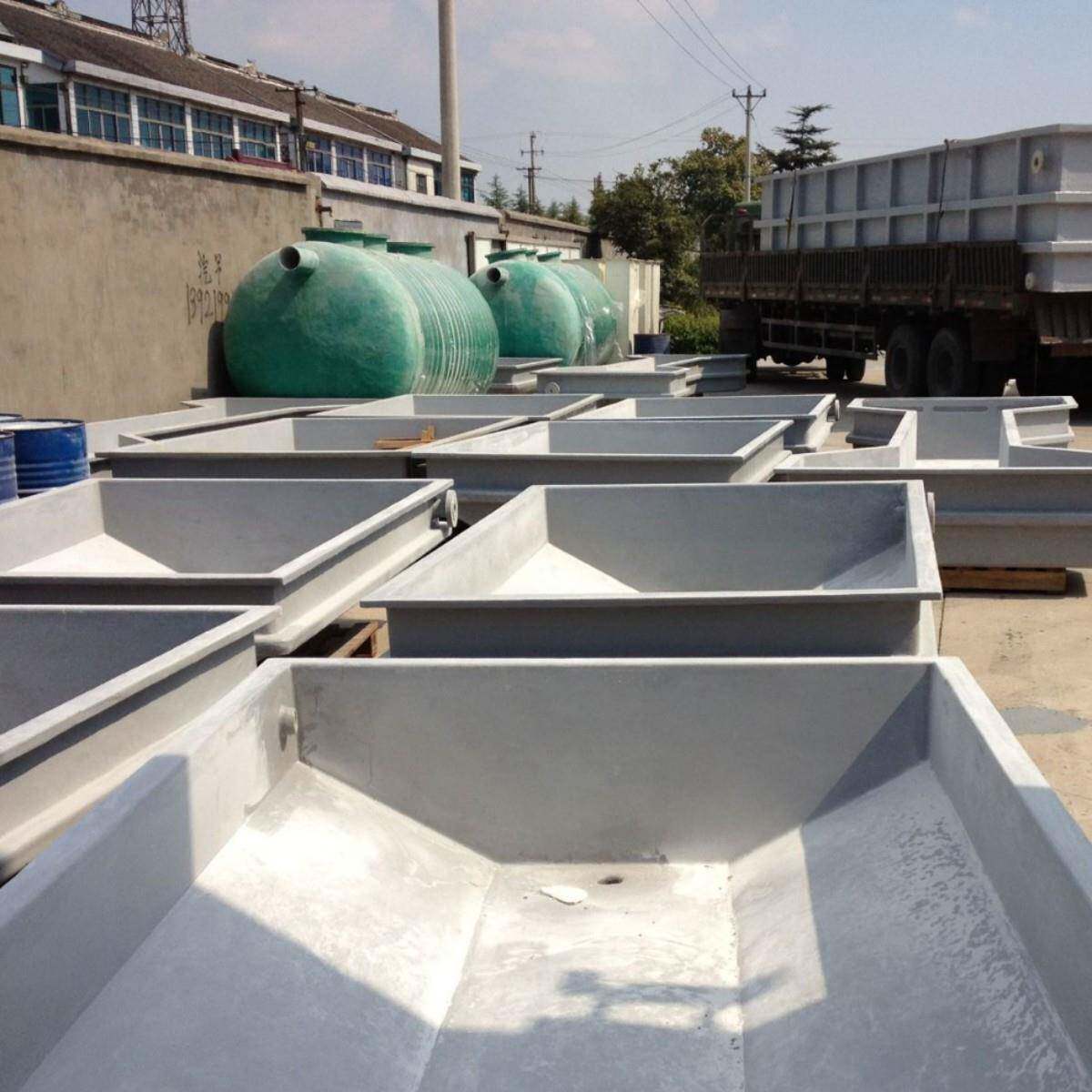 玻璃钢隔油池、腈手丁套线玻璃和钢氯水槽ETQ、酸槽、中碱槽、氯