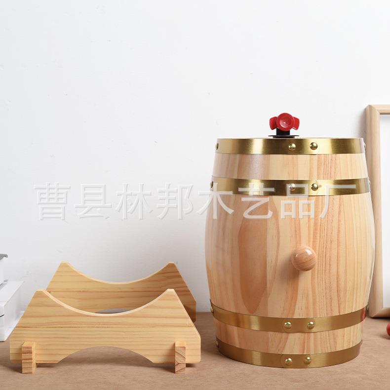 酒橡木桶-1啤酒木桶实木家g装吧台酒桶饰摆件装卧式橡木红桶印loo