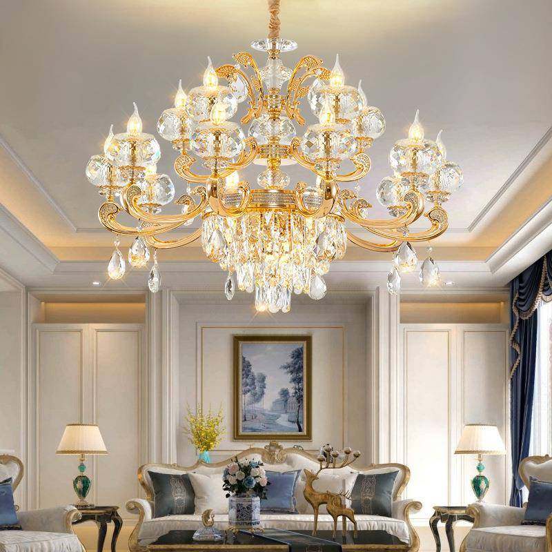 2025欧式水吊晶灯锌合532蜡烛灯别墅挑尚高客吊灯简约时奢厅华大,家装灯饰光源,智能吊灯,淘宝优惠券,粉丝福利购,淘宝优惠卷