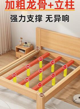 实木床VDV双米人床架约1.58床简现代1米2单人床出租家用卧室经房