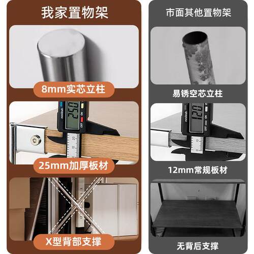 日式纳置物架落地OQX家光轴收架用角书架厨房客厅储物架窄边架墙