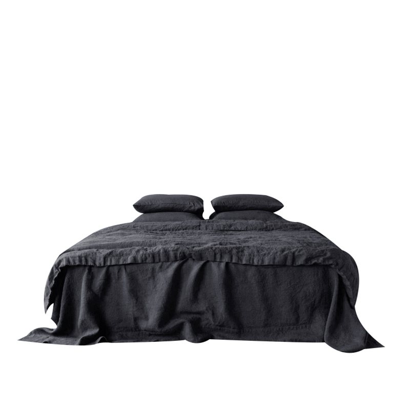 高级感亚麻四件套纯色1.8x2米床单被套民宿酒店宿舍床上用品定制