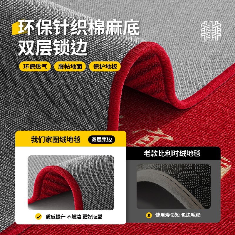 入户门地垫进门口红色乔迁喜庆玄关地毯脚垫家用垫子室外高端门垫