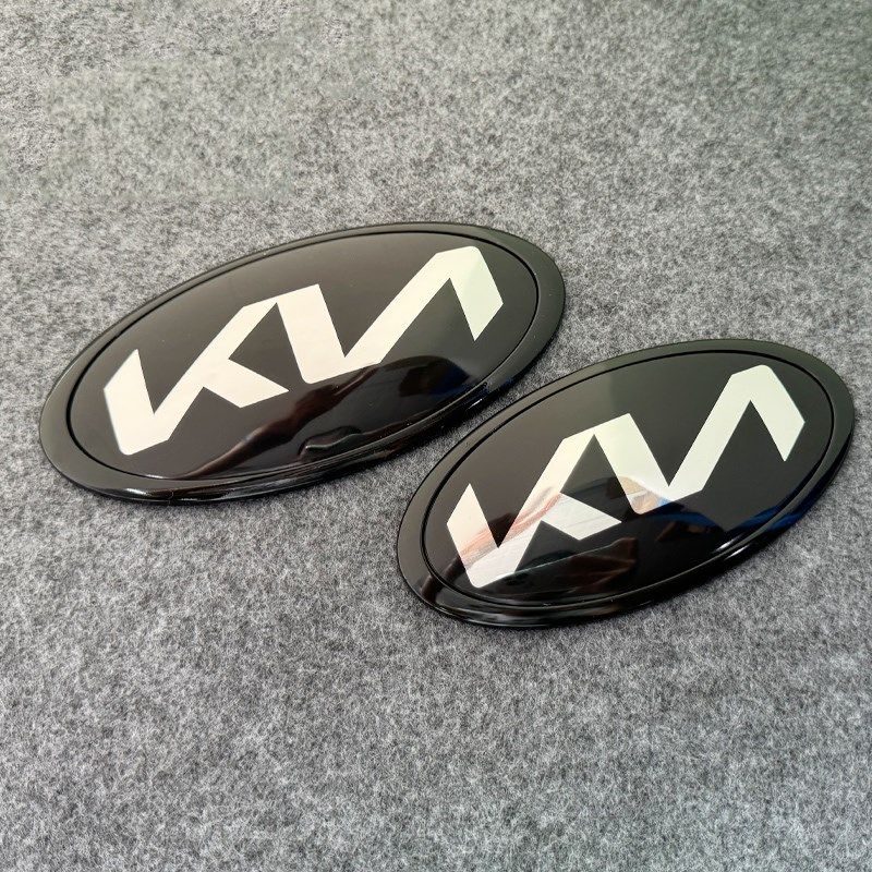 适用起亚车标K2KX3K4KX5车标前后标中网标尾箱标改装黑色轮毂盖贴