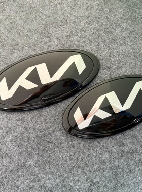 适用起亚车标K2KX3K4KX5车标前后标中网标尾箱标改装黑色轮毂盖贴