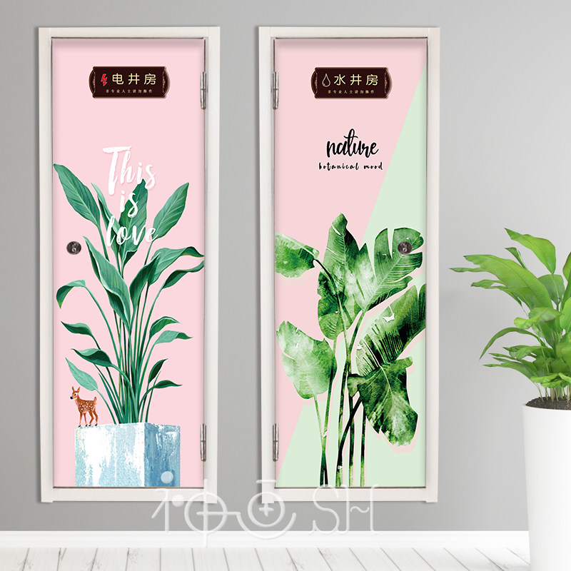 清新猫咪电井门贴纸自粘可定制电井门翻新贴画109走廊装饰画可爱,家居饰品,门贴,淘宝优惠券,粉丝福利购,淘宝优惠卷