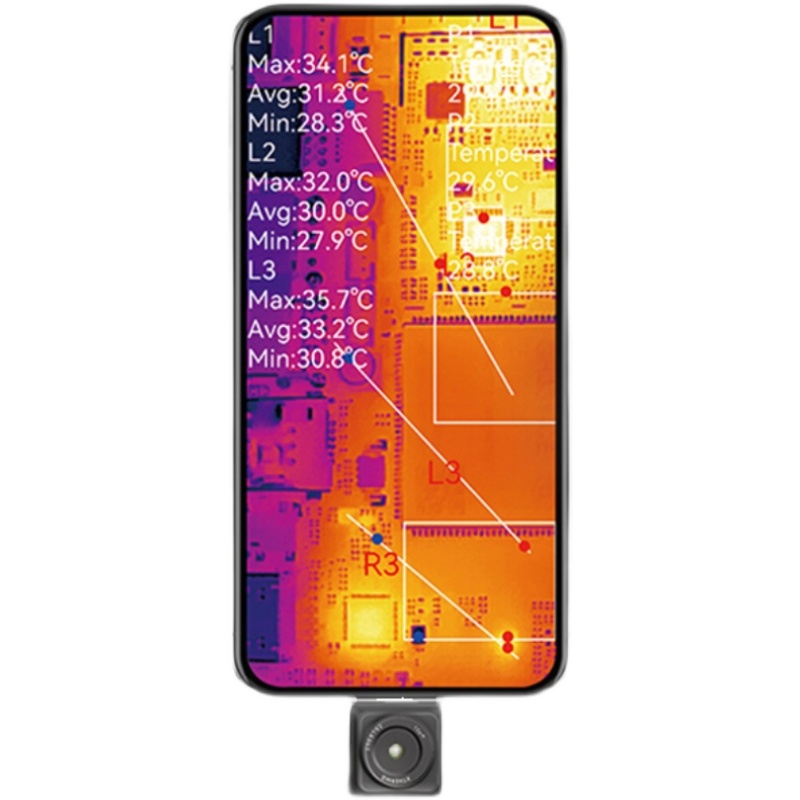 艾睿T2S+红外测温仪工业电路板维修电力地暖管道检修手机热成像仪