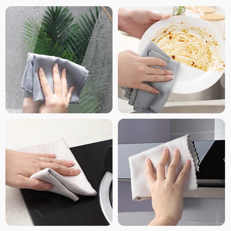 鱼鳞抹布加厚大号40*60毛巾吸水擦玻璃去水印清洁保洁专用除水痕