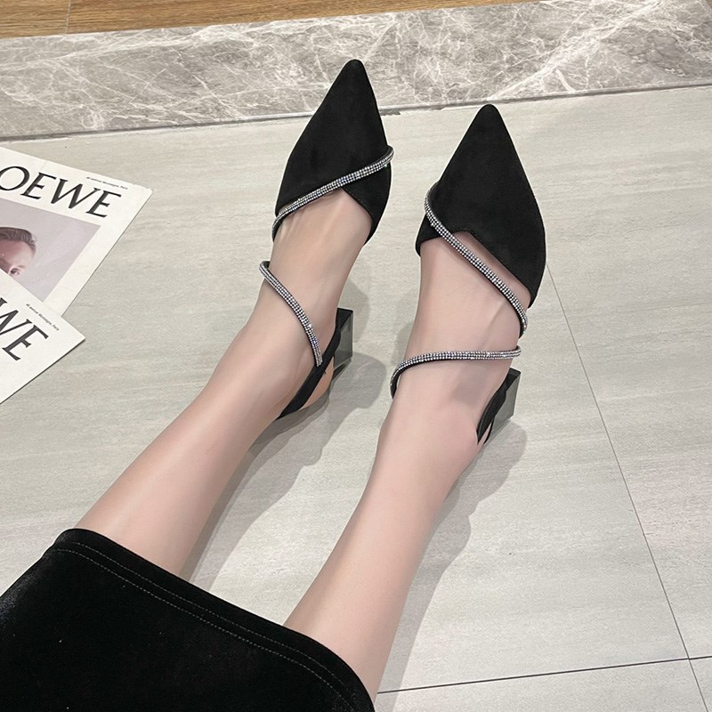 法63547式众凉鞋女夏2可04年新款尖头粗跟高跟鞋配礼小服伴娘鞋2