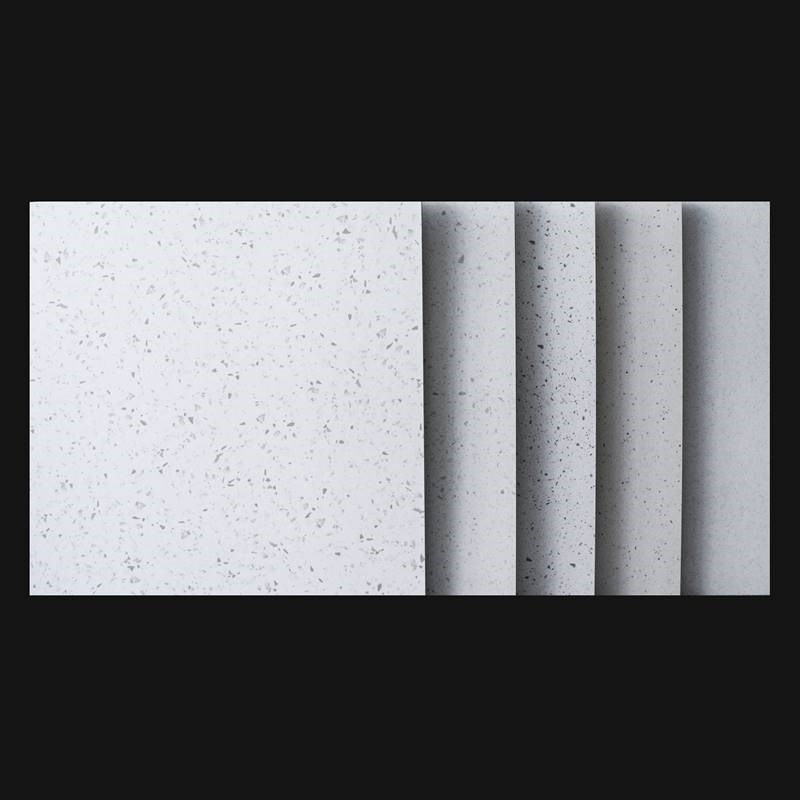 新款白色小颗粒水磨石瓷砖600x600客厅连锁店地砖800x800工装仿古