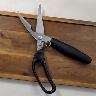 特惠不锈钢弹力自开带锁厨房剪刀防滑胶柄锋利厨剪鸡骨剪鱼鳍熟食
