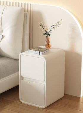 迷奶油床头柜卧室轻奢简约型现代实木床边柜小你超窄家XUS用收纳