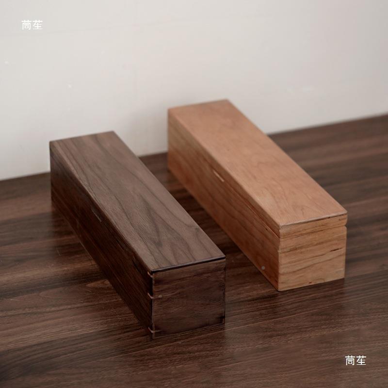 整黑胡桃磁吸式收纳盒榫卯藏长条CPK-0238木盒感杂卷轴字画收小物