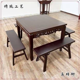 八仙桌实木方子厅家用农PLV村中桌实堂老式木餐桌饭店客圆形正方
