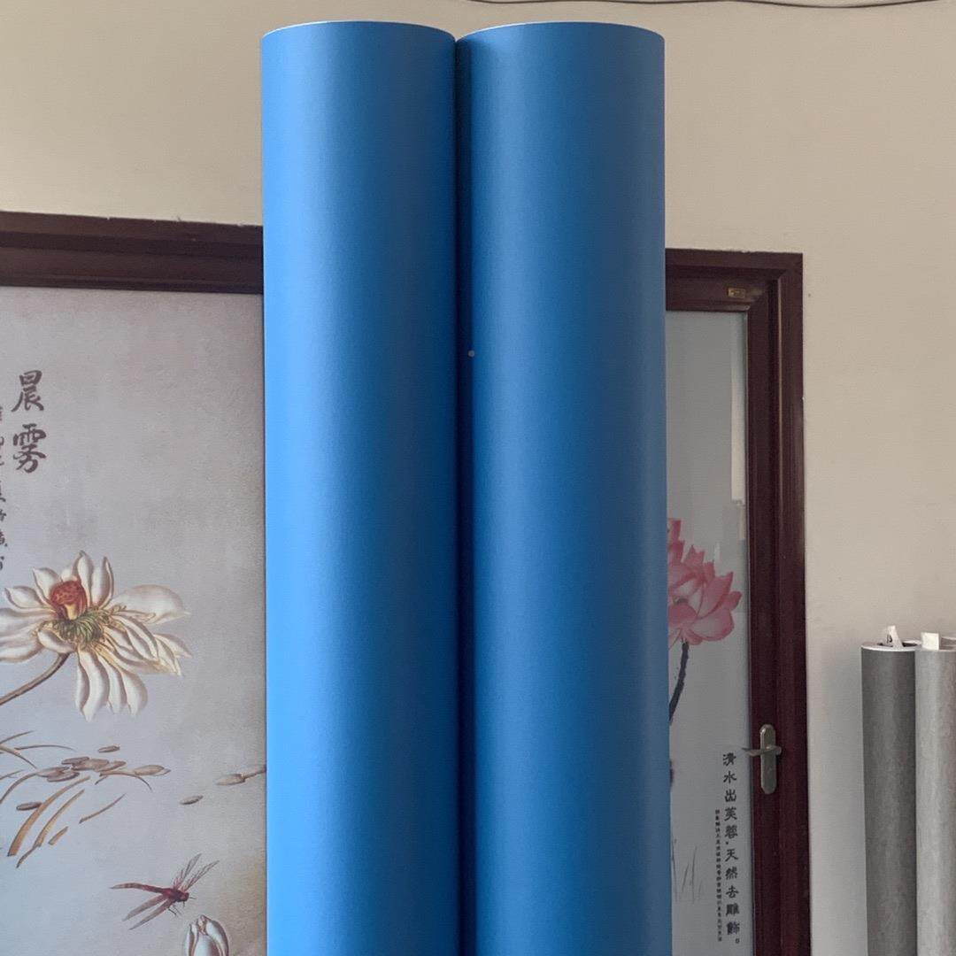 加厚蓝色光纸自粘墙壁展柜广纸告会展装饰贴纸贴亚膜波822音软片