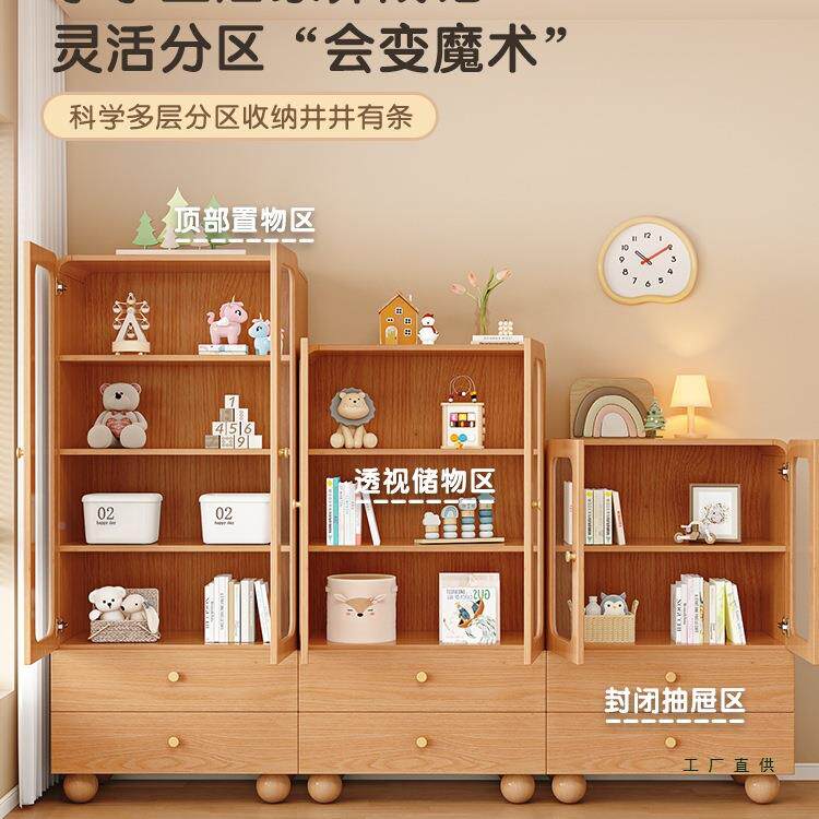 木书柜学生家985用收展示柜带实玻璃门客书厅落纳地多层架储物柜