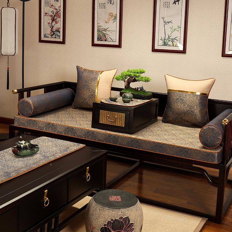 新中式扶手客厅沙发长条靠垫睡觉靠枕枕枕办公椅F7687799护腰夹腿