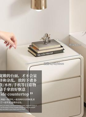床柜头简约现代奶油风极简CWP实三层5高5意式木轻奢皮质免安装收