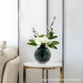 现假轻奢高端仿件真花艺摆花客厅电代视柜730装 饰酒店样板房餐桌