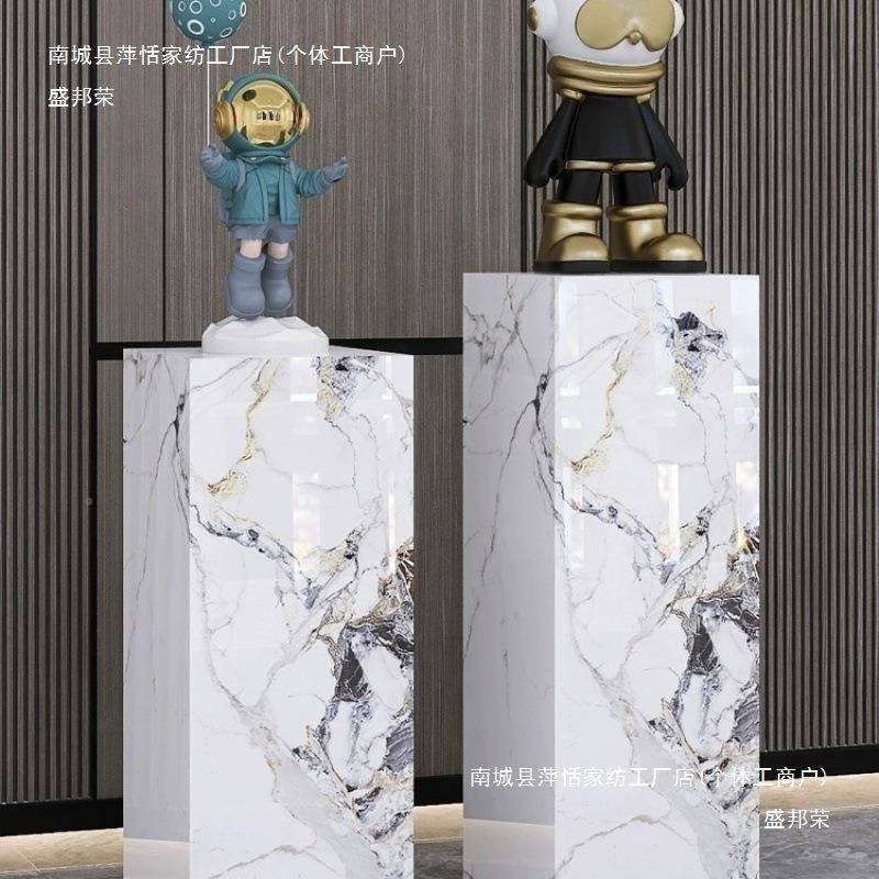 岩板台轻奢落PWF地式酒店办公岩板花架展台示座客摆厅地落摆件大