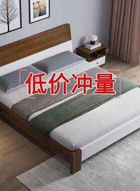床.米见详情主卧大床实商木151.8米双人床厂家1米出租屋单人床贸