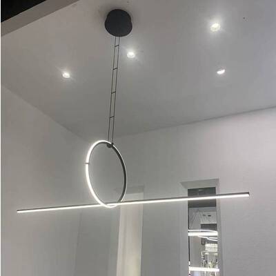 意大利一字长条餐厅吊灯Arrangements复式楼梯几何线条组合灯