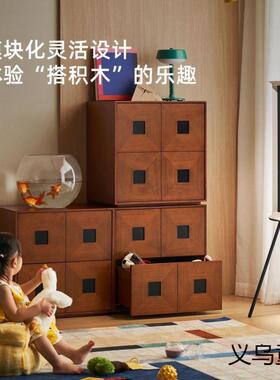 复古古风实木家用MDH功能电柜视床头柜多组收合落地斗柜客厅卡门