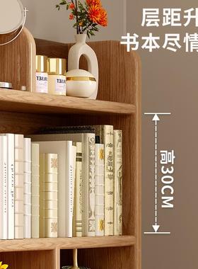 书桌收纳置物架架实上木桌面书架一体靠墙写字台多G816-1桌层书飘