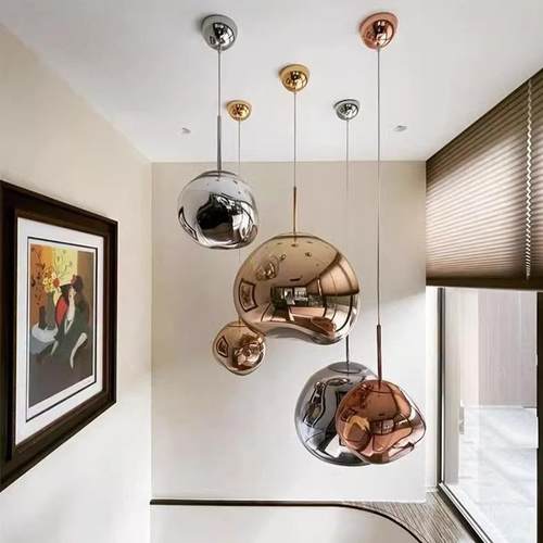 灯别墅间复式楼大客厅吊150灯后现代创意服装店吧台餐厅楼梯熔岩