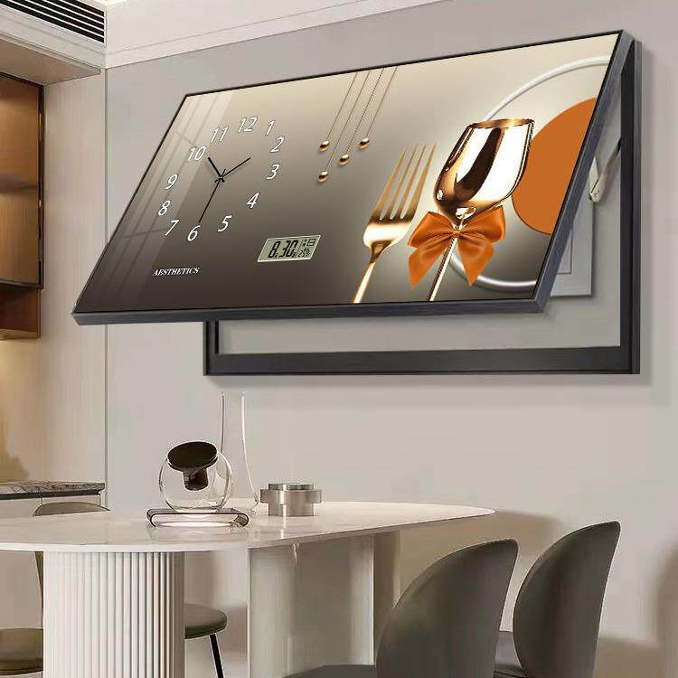 大HWG尺电表箱装饰画带钟表万电年历遮挡配箱电箱总开关时钟寸挂